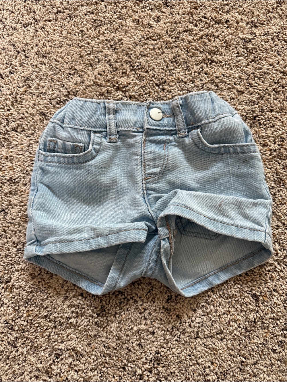 The Children's Place Light Wash Denim Rolled Cuff Shorts
